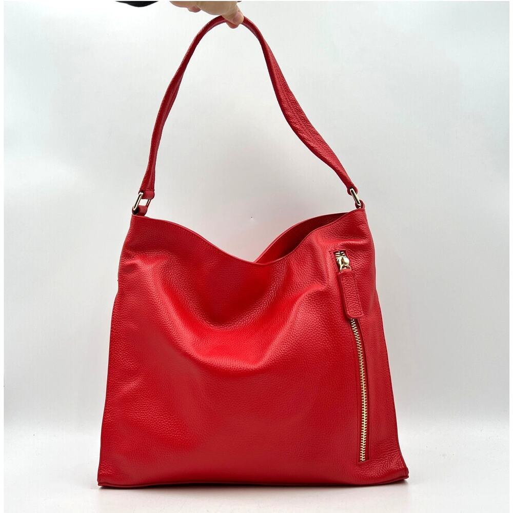 Tote Le Monde Red Leather Shoulder Bag